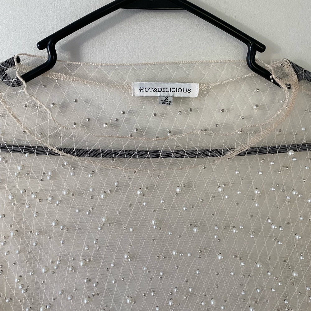 Beaded pearl bodysuit